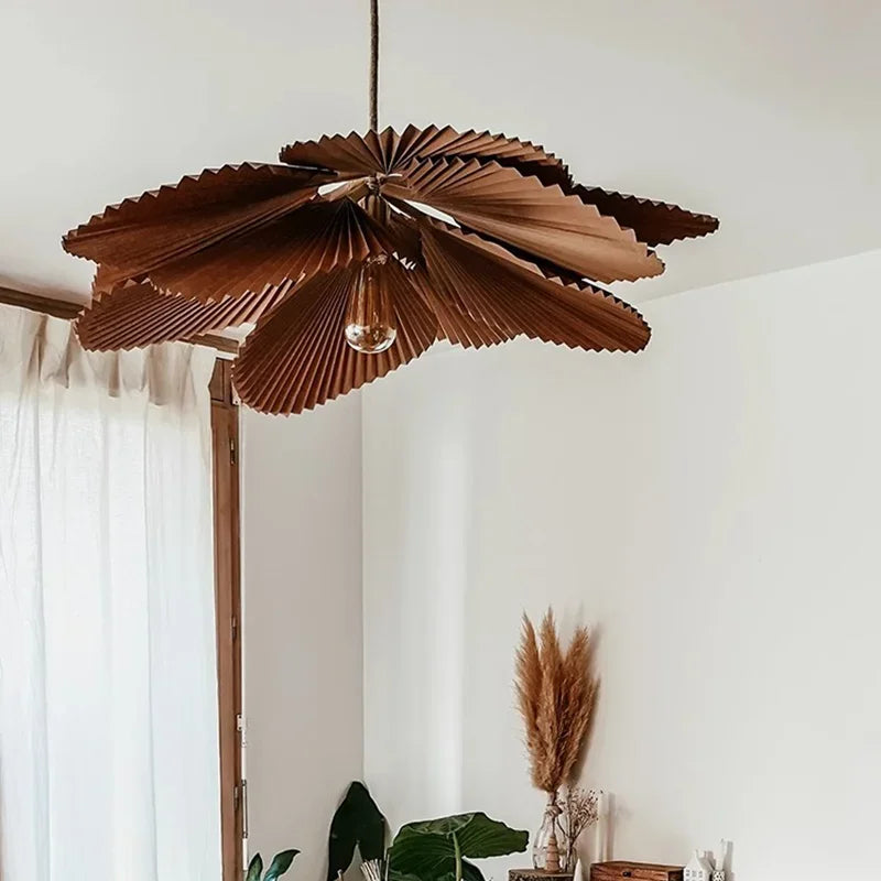 Petal Paper LED Ceiling Lamp Chandelier for Retro Home Decor