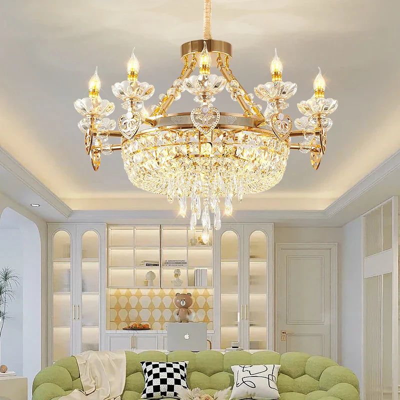 Crystal Luxury Chandelier for European Style Living Room, Bedroom, and Stairwell