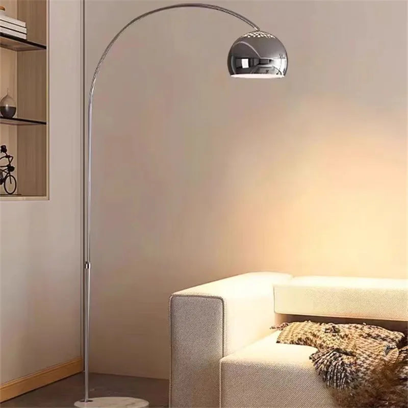 Nordic Orange Arc Floor Lamp with Marble Base - Brand