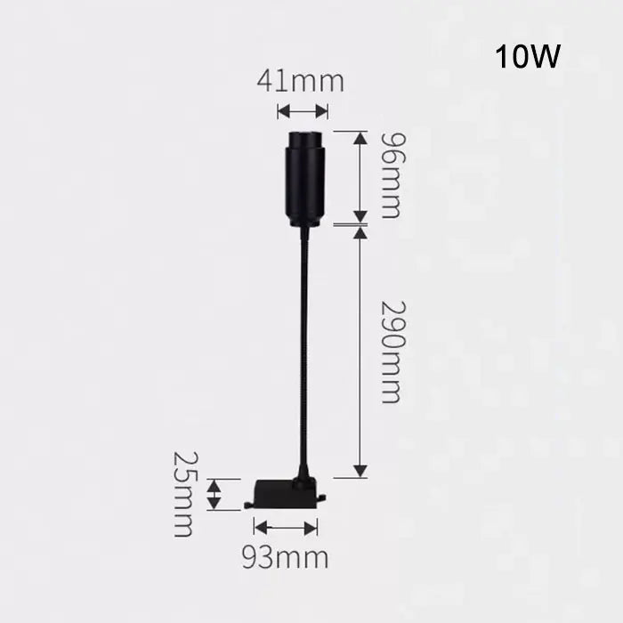 Zoomable Gooseneck Track Light for Gallery and Shop Ceiling Lighting