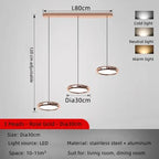 Circular Dining Pendant Chandelier LED Light for Kitchen, Living Room & Bedroom