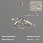 Modern Steel Dimmable LED Chandelier: Remote Control Stair Lustre Pendant Lights