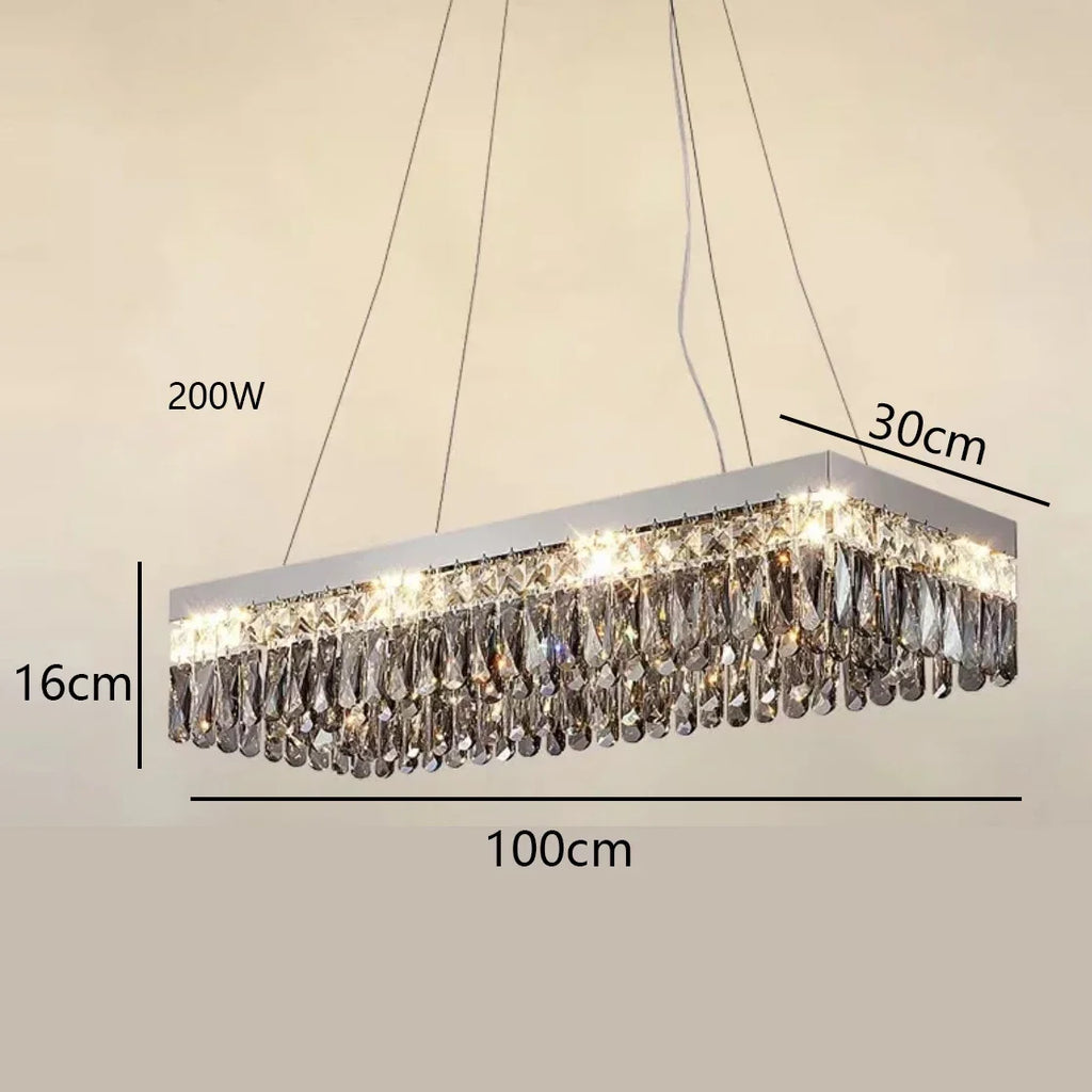 Modern Luxury LED Crystal Ceiling Chandelier for Living Room - Chrome Finish