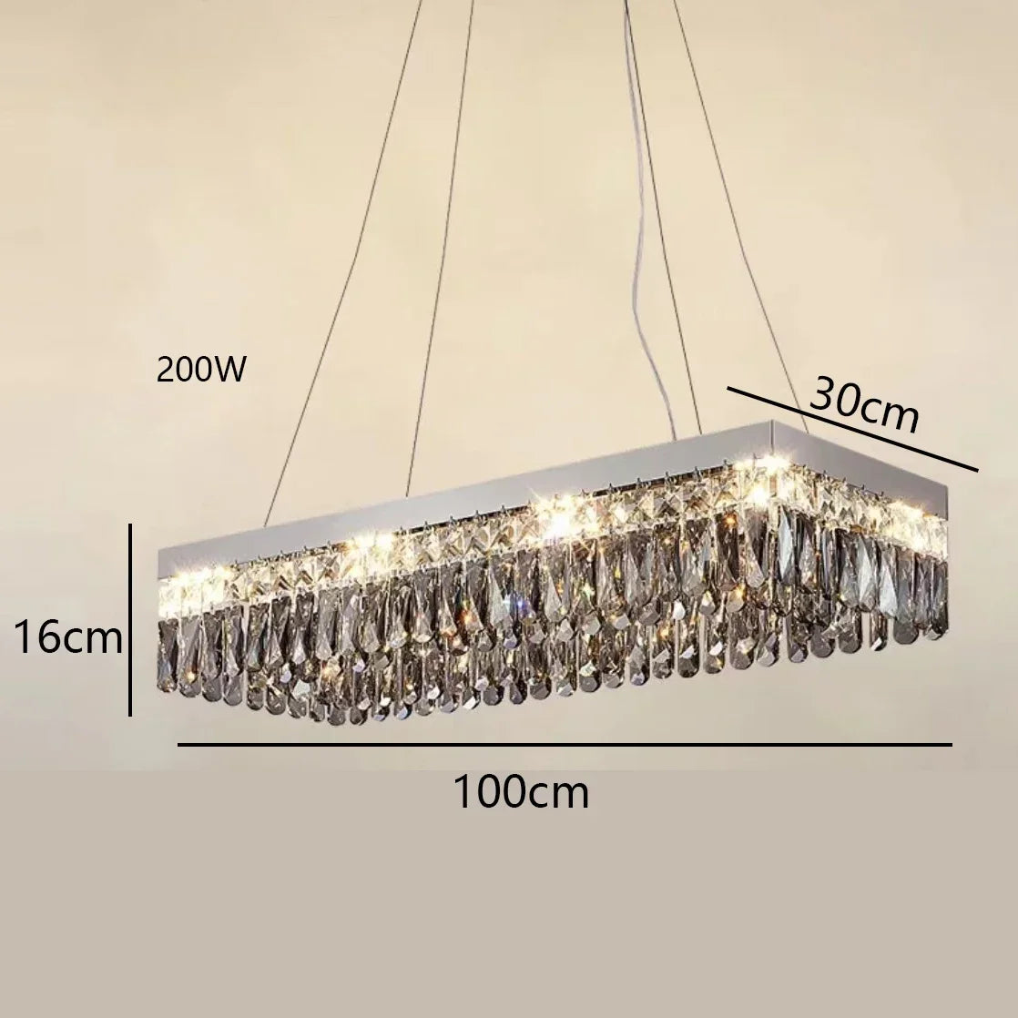 Modern Luxury LED Crystal Ceiling Chandelier for Living Room - Chrome Finish