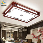 Solid Wood LED Ceiling Lamp, Nordic Modern Design, Hollow Carved, Living Room Bedroom Decor