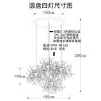 Leaf Chrome Ceiling Chandelier for Living Room, Bar, or Balcony Lighting