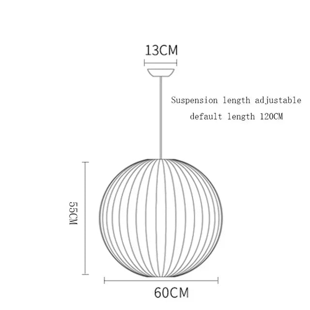 Silk Japanese Pendant Chandelier for Home Decor and Lighting in Living Room