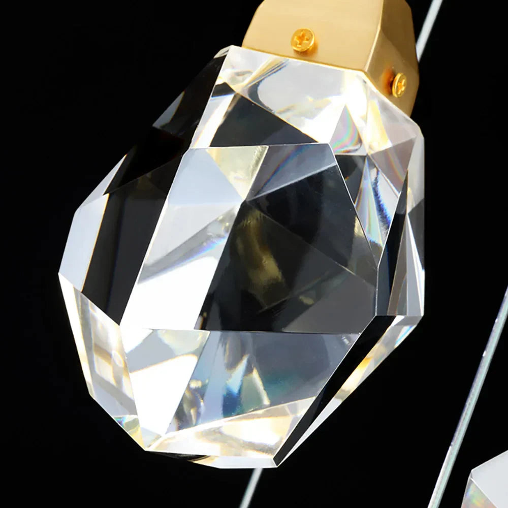 Crystal LED Chandelier: Modern Staircase & Living Room Pendant Light Fixture