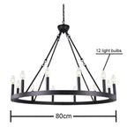Iron Round LED Pendant Chandelier for Living, Cafe, Restaurant décor