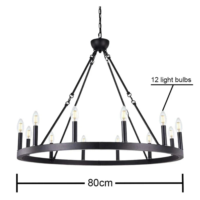 Iron Round LED Pendant Chandelier for Living, Cafe, Restaurant décor