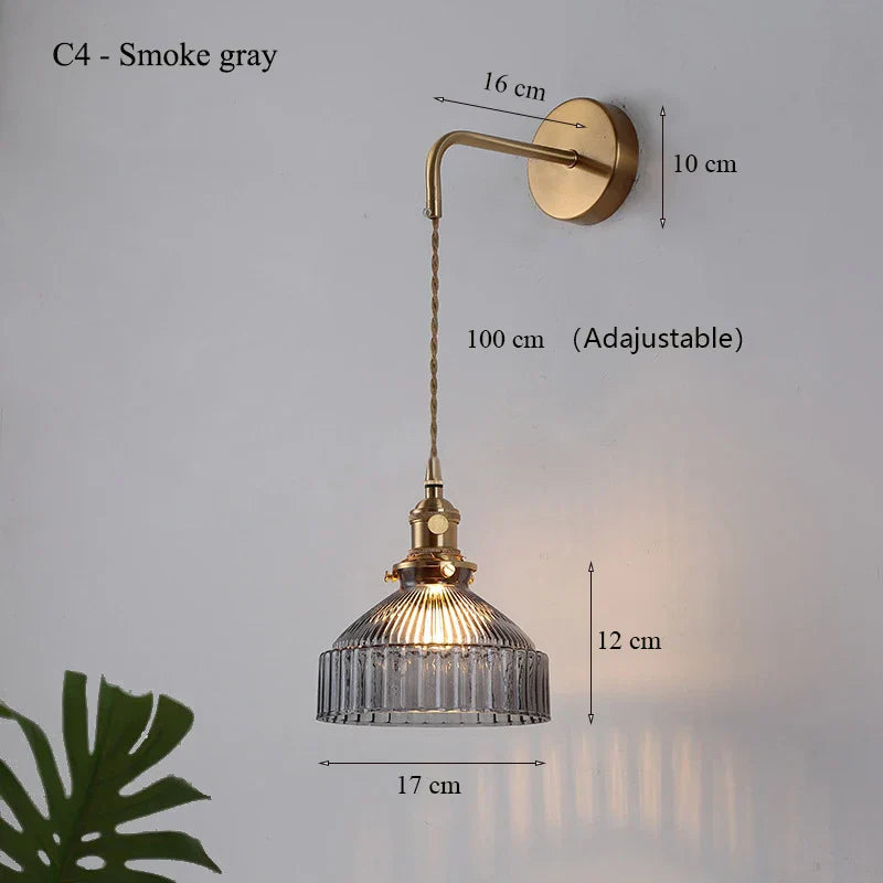 Glass Shade LED Wall Lamp for Luxury Living Room Decor