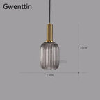 Stained Glass Pendant Lights Nordic Modern Hanging Lamps for Home Decor