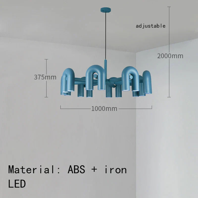 U-shaped Iron Chandelier Modern Minimalist LED Lighting for Home and Restaurant