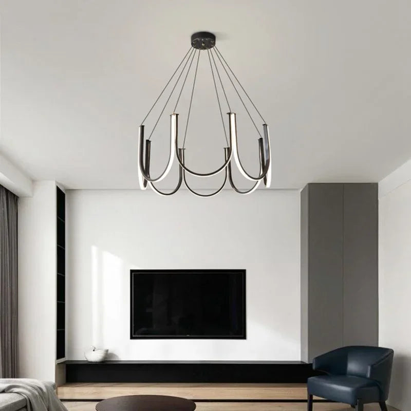 U-Shape LED Pendant Chandelier for Modern Minimalist Luxury Home Decor