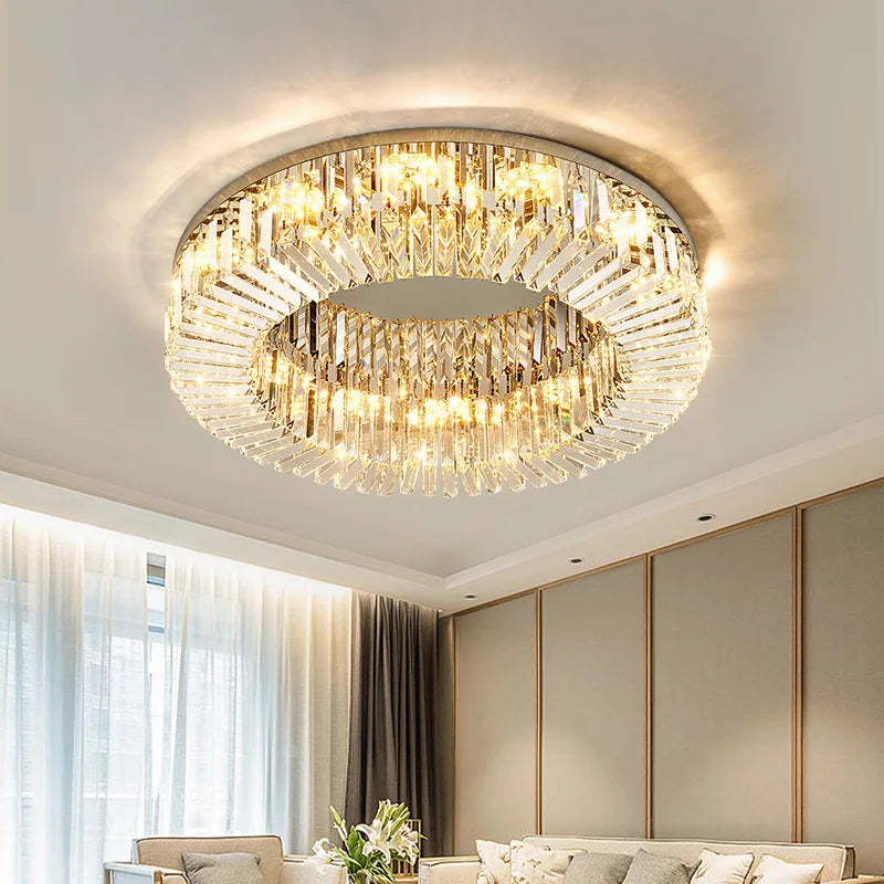 Crystal LED Ceiling Lights: Elegant Lighting Fixture for Living Room Bedroom Kitchen Decor
