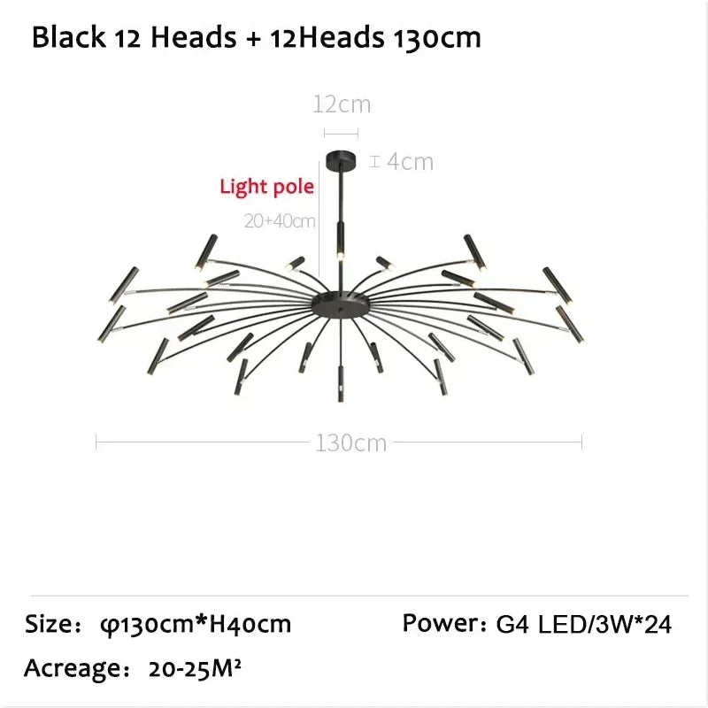 LED Ceiling Chandelier Nordic Living Dining Room Bedroom Lighting Fixture