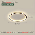 Modern LED Ceiling Lights Rectangular Smart Main Lamp Nordic Style