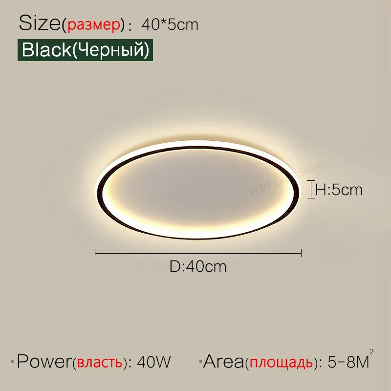 Modern LED Ceiling Lights Rectangular Smart Main Lamp Nordic Style