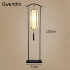 Classical Lantern Floor Lamp Fabric Standing Light for Living Room Bedroom Décor