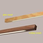 Dimmable Wooden Pendant Lamp: Long Strip Minimalist Hanging Indoor Lighting