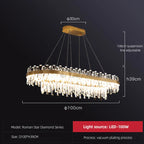 Ring Double-layer Crystal Chandelier for Living Room Dining Room Led Pendant