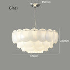 White Ceramic Chandelier: Danish Design Hanging Lamp for Home Decor & Dining