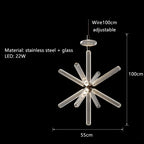 Glass Tubes LED Chandelier: Modern Luxury for Living Room, Bedroom, Hotel & Aisle