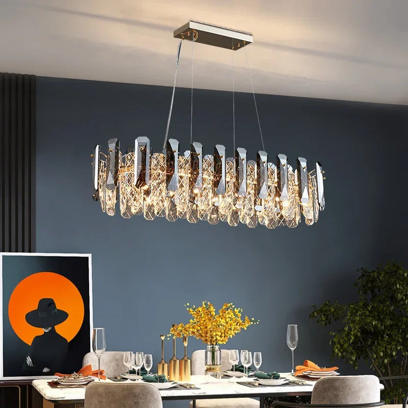 Crystal LED Chandelier: Modern Luxury Pendant Light for Bedroom, Restaurant, and Home Decor