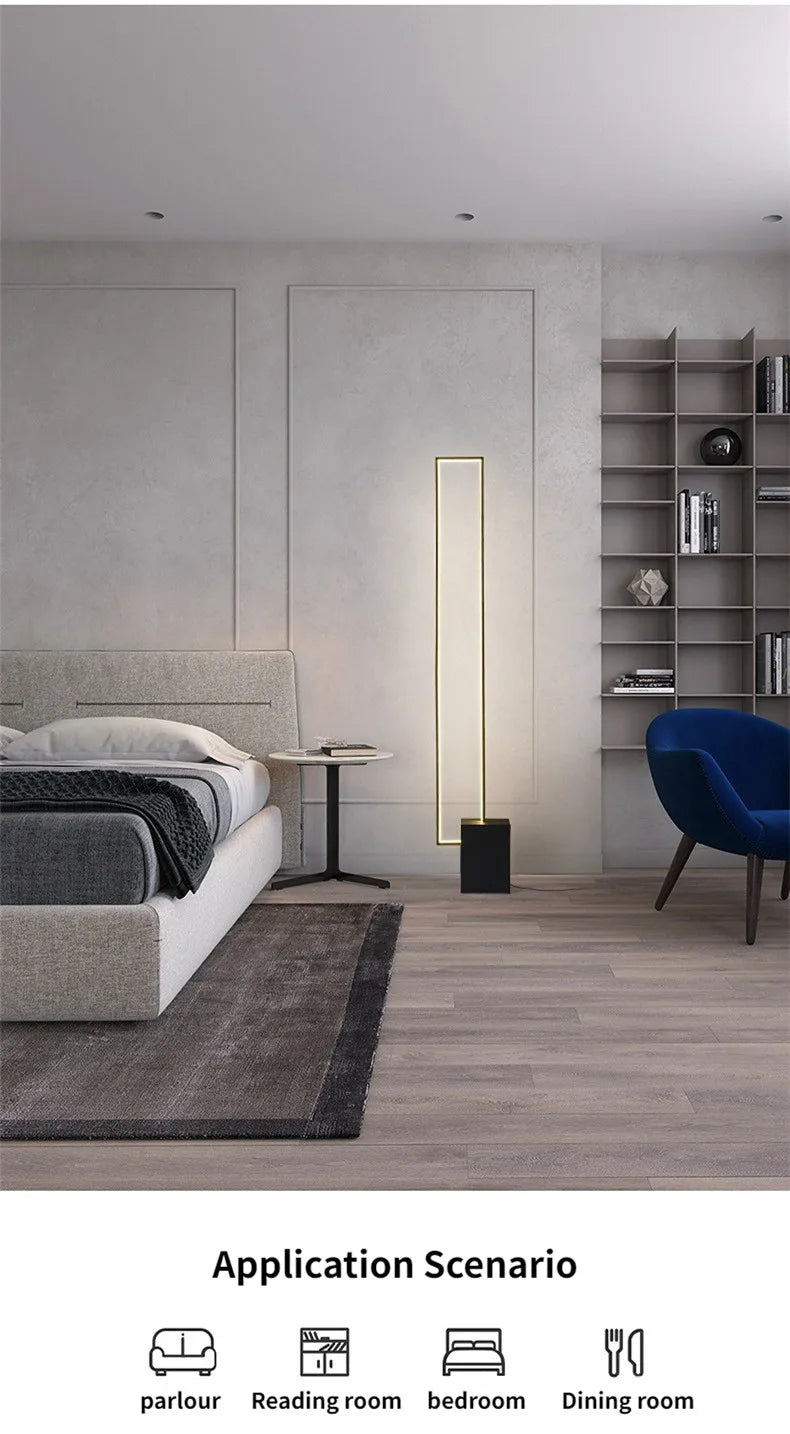 Geometric LED Floor Lamp Modern Dimmable Living Room Bedroom Decoration Light