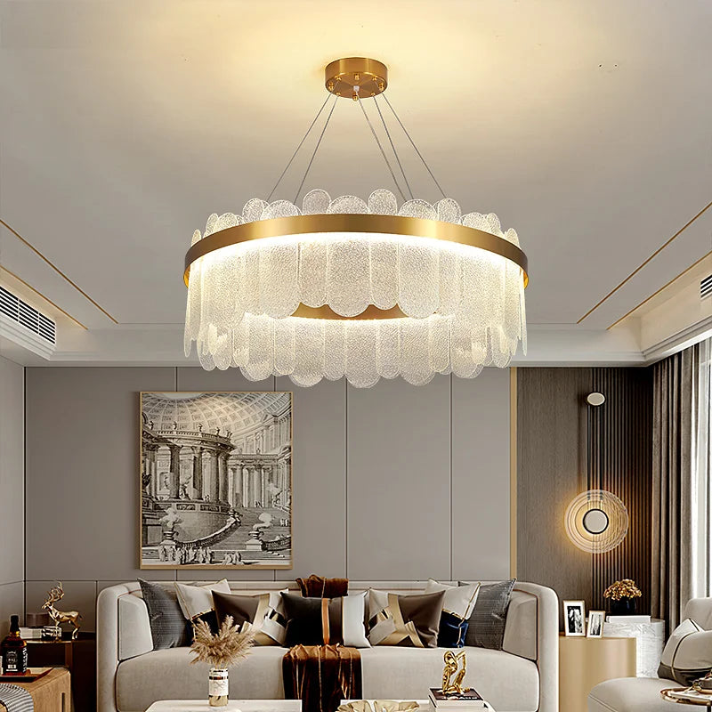Modern Crystal Glass Chandelier Light for Living Room Dining Bedroom Kitchen Décor