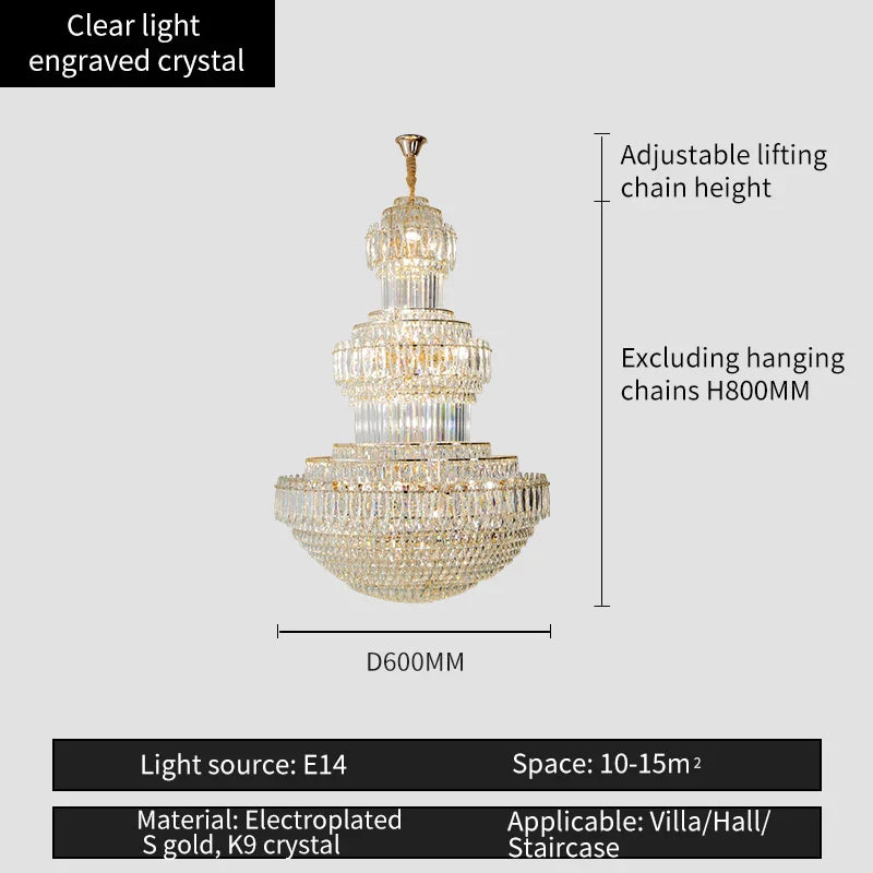 Crystal Chandelier: Elegant Lighting for Home, Villa, Hotel Lobby