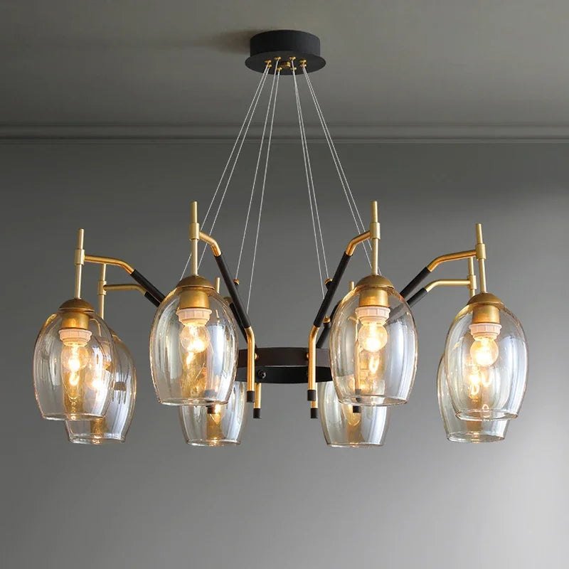 Vintage LED Farmhouse Chandelier Nordic Pendant Lamp for Living Room Hall Bedroom
