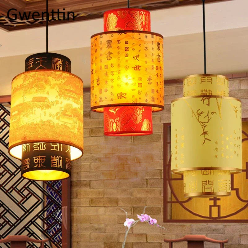 Sheepskin Pendant Lights: Retro Chinese Style Luminarias for Home Decor