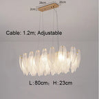 Gold Feather Chandelier LED Pendant Light for Home Decor