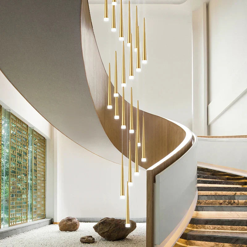 Modern LED Tapered Chandelier for Living Room, Kitchen, and Hall