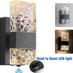 Outdoor LED Wall Light Dusk to Dawn Sensor Matte Black Waterproof Sconce