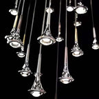 LED Rain Staircase Chandelier: Modern Nordic Design Indoor Lighting for Bar Island