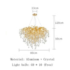 Gold Chandelier Glass Pendant Lamp for Home Decor - Modern Luxury Lighting