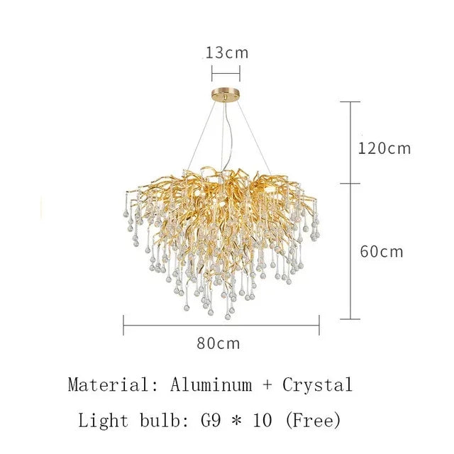 Gold Chandelier Glass Pendant Lamp for Home Decor - Modern Luxury Lighting