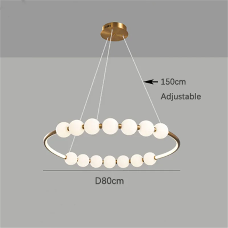 Modern Minimalist Circular Chandelier for Restaurant Living Room Bedroom