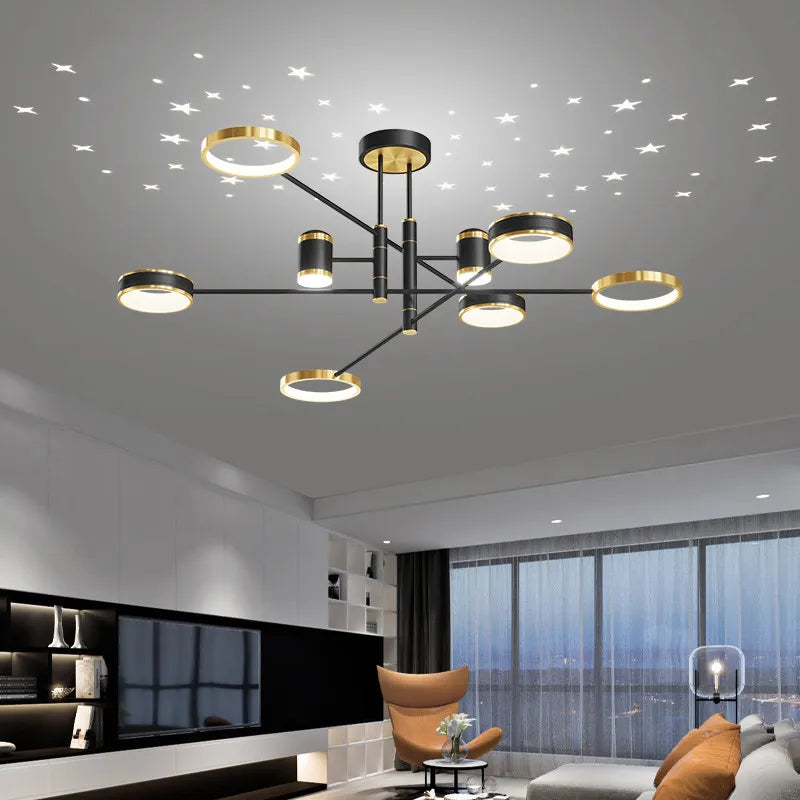 Modern LED Chandelier | Smart Remote Ceiling Pendant Light for Home Decor