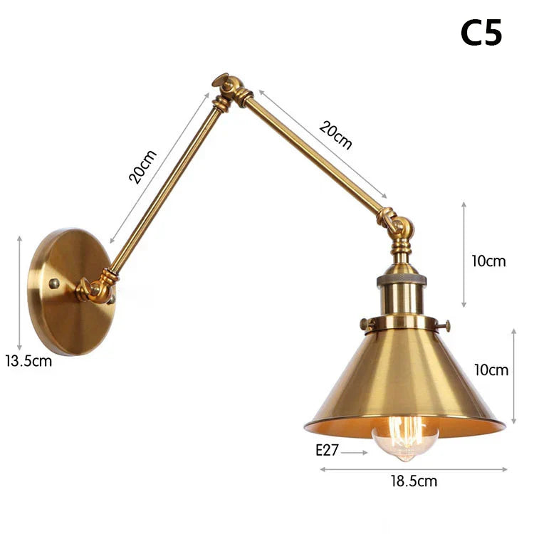 Modern Minimalist Adjustable Long Arm Wall Sconce for Living Room, Dining Room