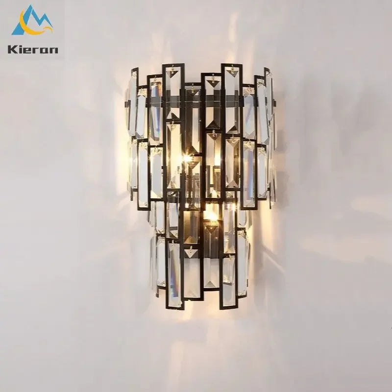 Crystal LED Wall Lamp for Bedroom Living Room Study Minimalist Design