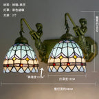 Stained Glass Mirror Wall Sconces for Home Lighting Decor