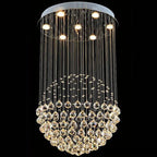 LED Crystal Chandelier Spheric Light Fixture for Living Room & Hotel Hall