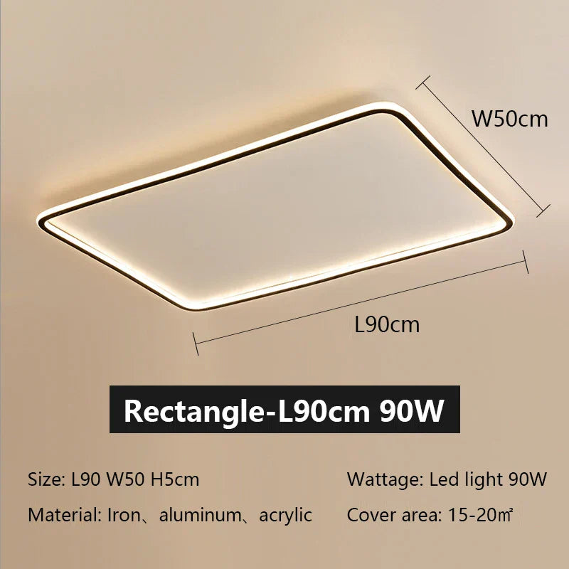 LED Ceiling Lamp Iron Dimmable Modern Living Room Light Fixture