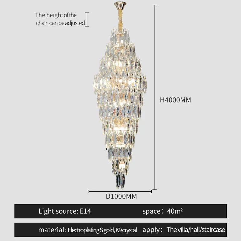 Crystal Chandelier for Luxe Modern European Villa Decor