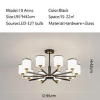Glass Chandelier: Nordic Modern LED Hanging Light for Living Room and Bedroom