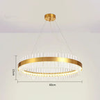 Crystal LED Circle Pendant Chandelier for Living Room Kitchen Decor