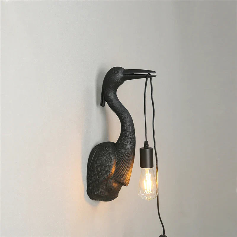 Nordic Crane Resin Wall Lamps for Bedroom, Living Room, Staircase, and Corridor